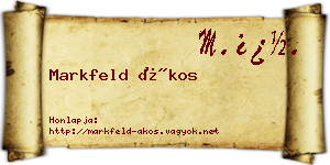 Markfeld Ákos névjegykártya